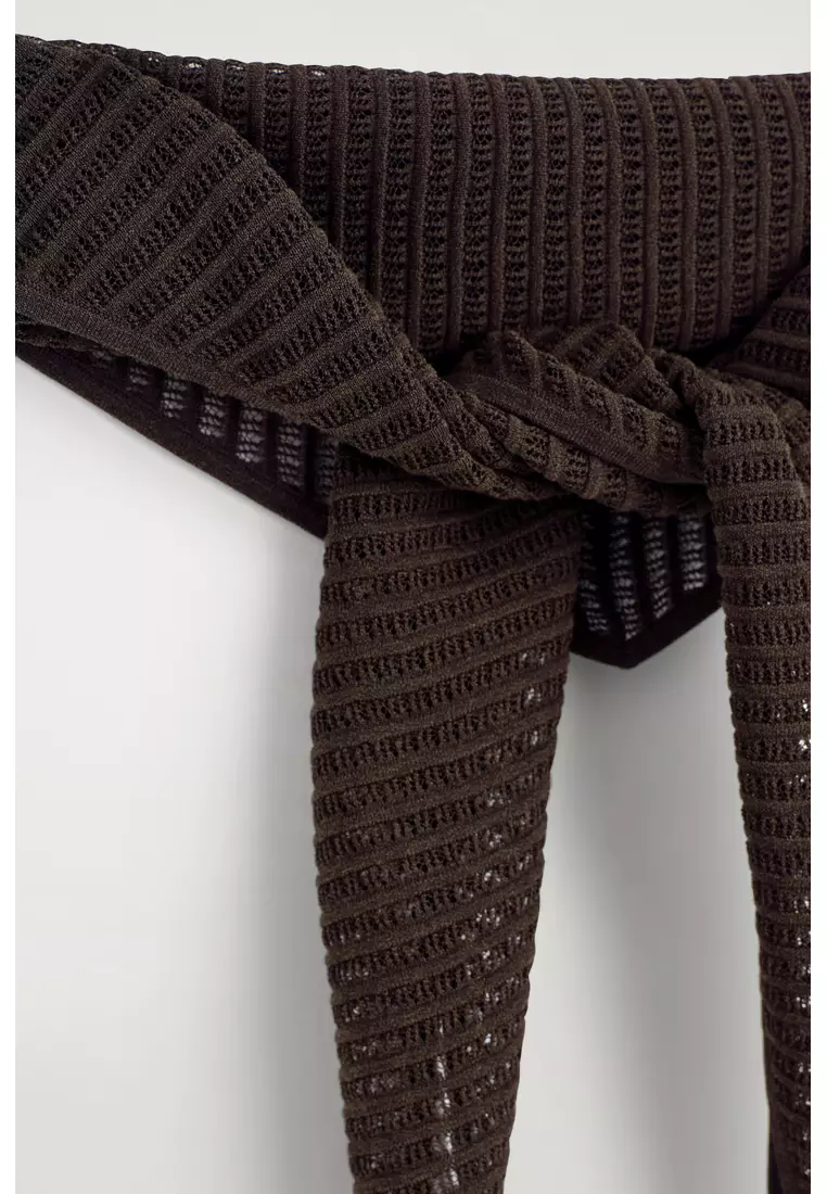 POINTELLE-KNIT TRIANGLE SCARF