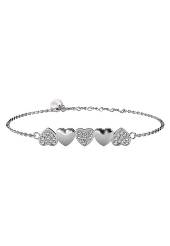 Her Jewellery white Her Jewellery Sweet Heart Bracelet (White Gold) with Premium Grade Crystals from Austria 383ABAC9340A07GS_1