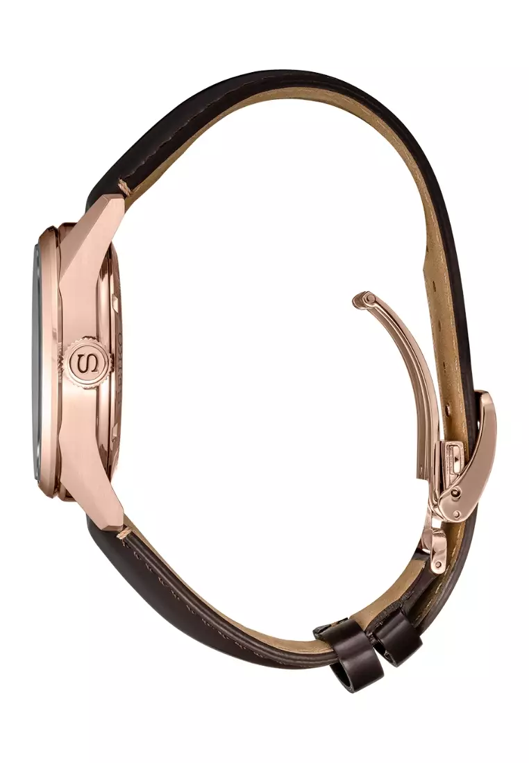 Seiko Presage Sharp Edged Series Brown Dial Dark Brown Leather Band Automatic Watch SPB170J1