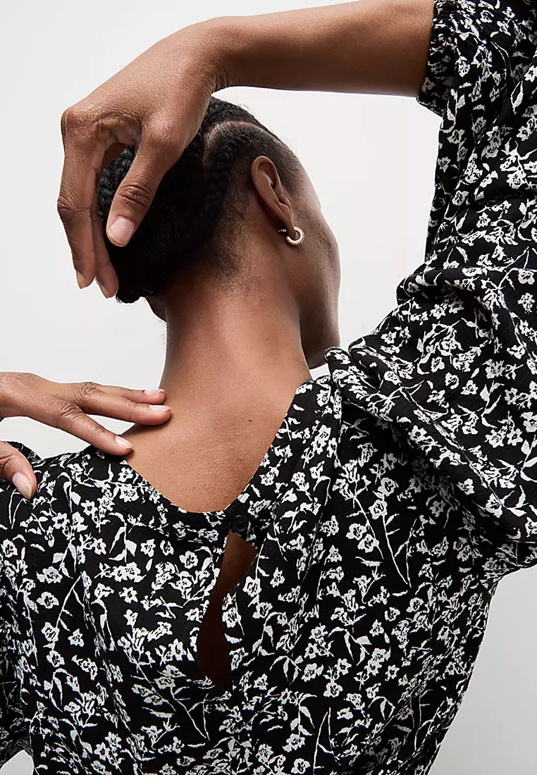 Cotton Blend Floral Blouse