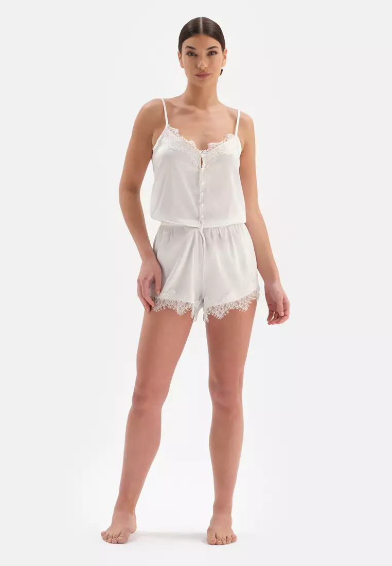 Short Viscose & Lace Nightie with Bust Support