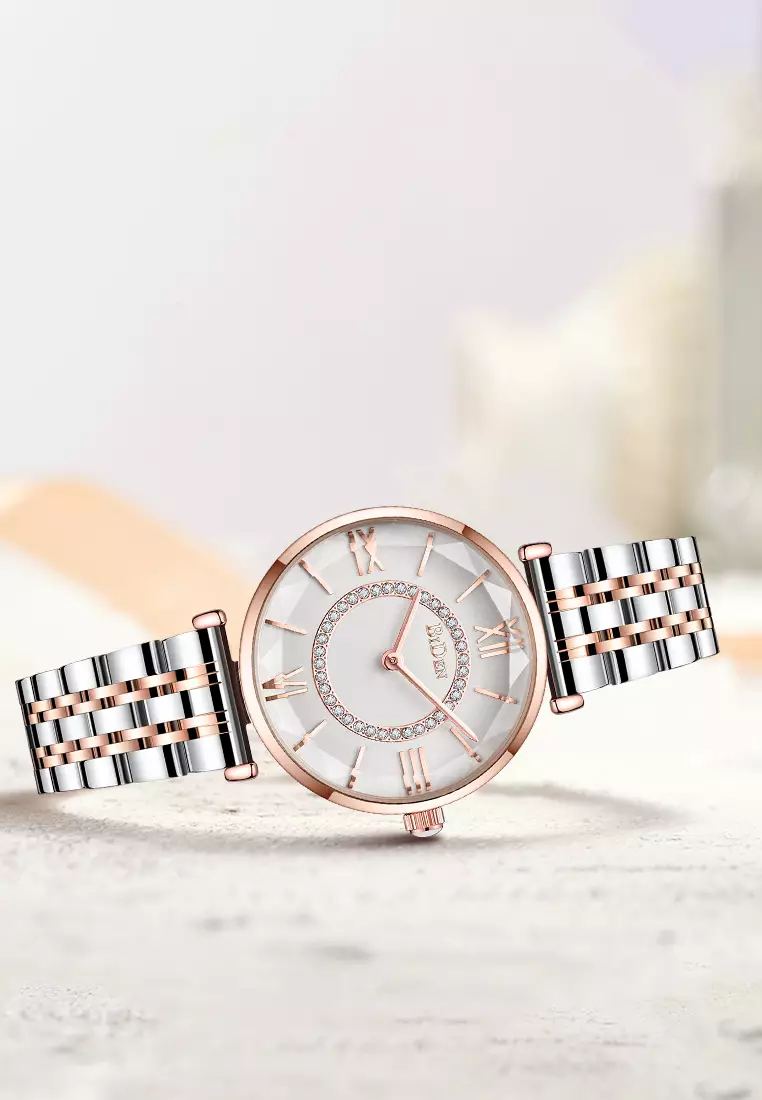 jan tangan wanita Klasik Mewah Atas Bisnis Jam Tangan Cewek Tali stainless steel