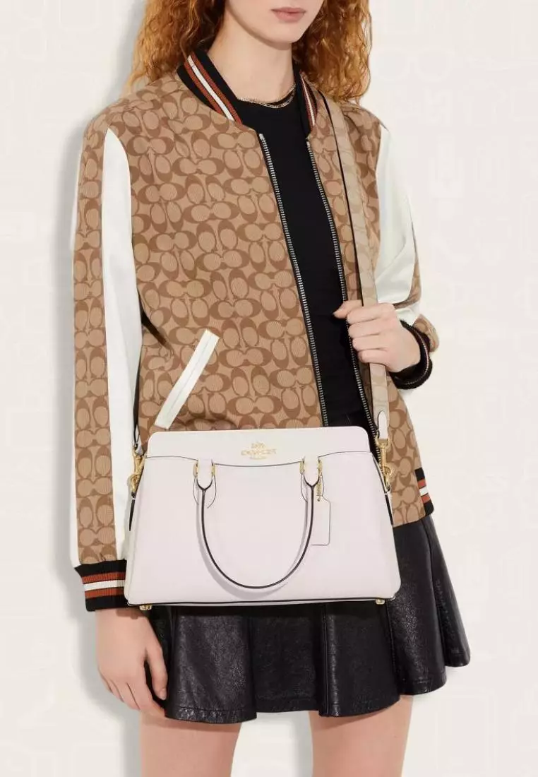 Coach Darcie Carryall With Signature Canvas Detail Chalk