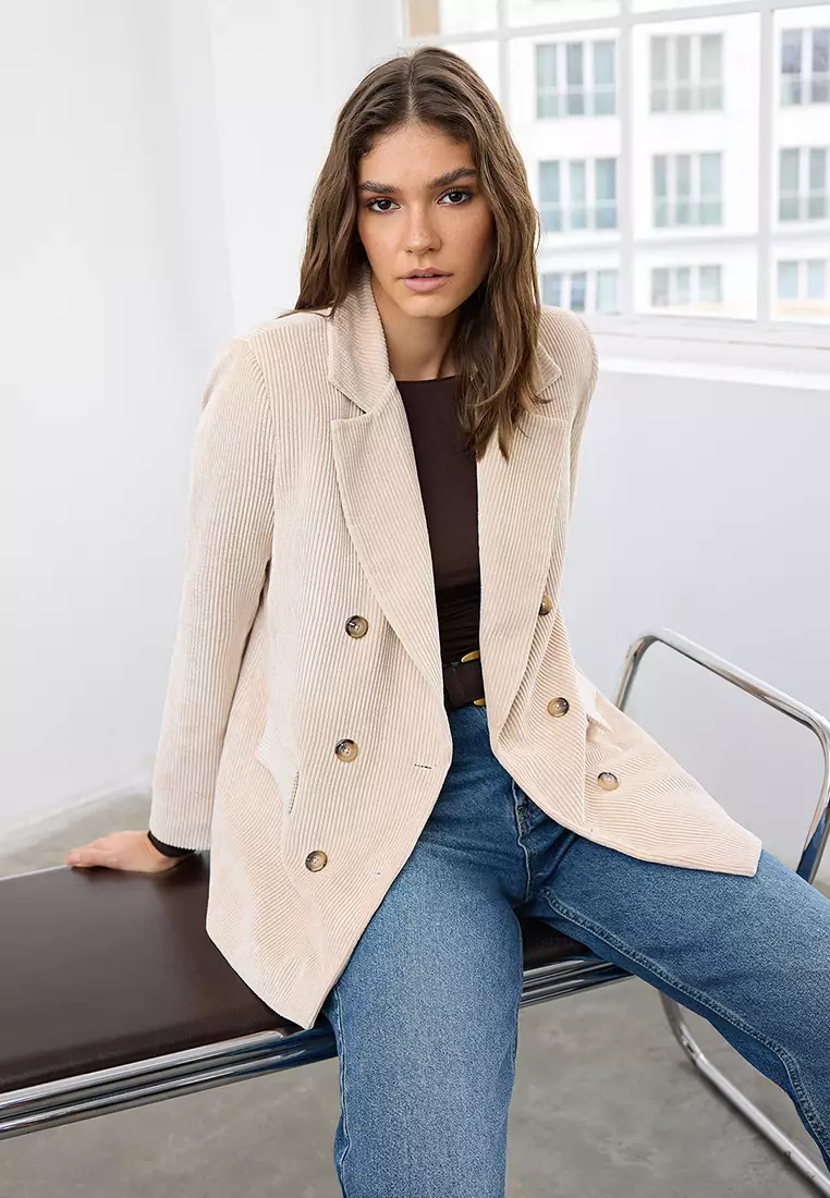 Relaxed Fit Corduroy Blazer Jacket
