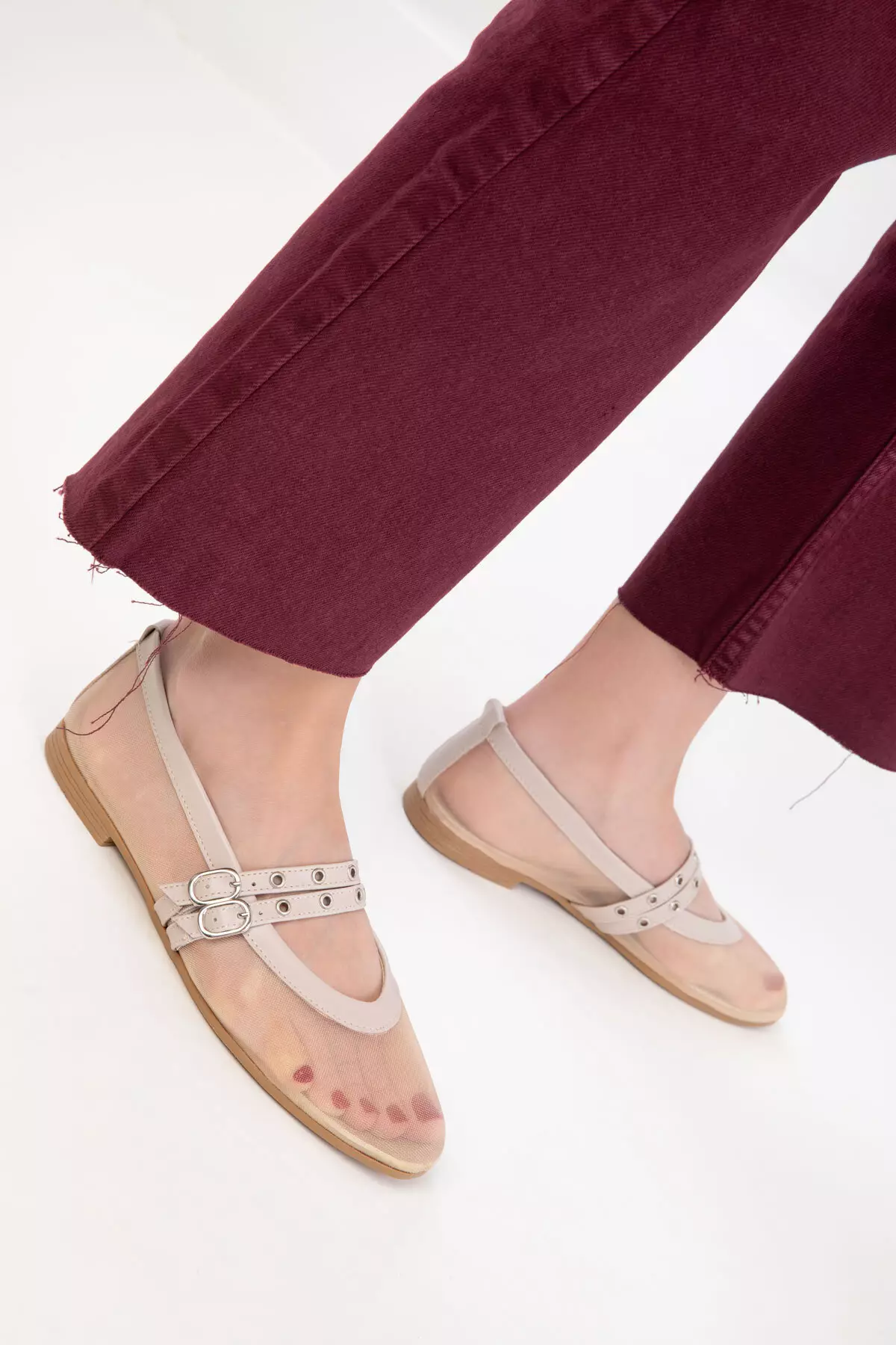 Beige Women's Ballerinas 20466