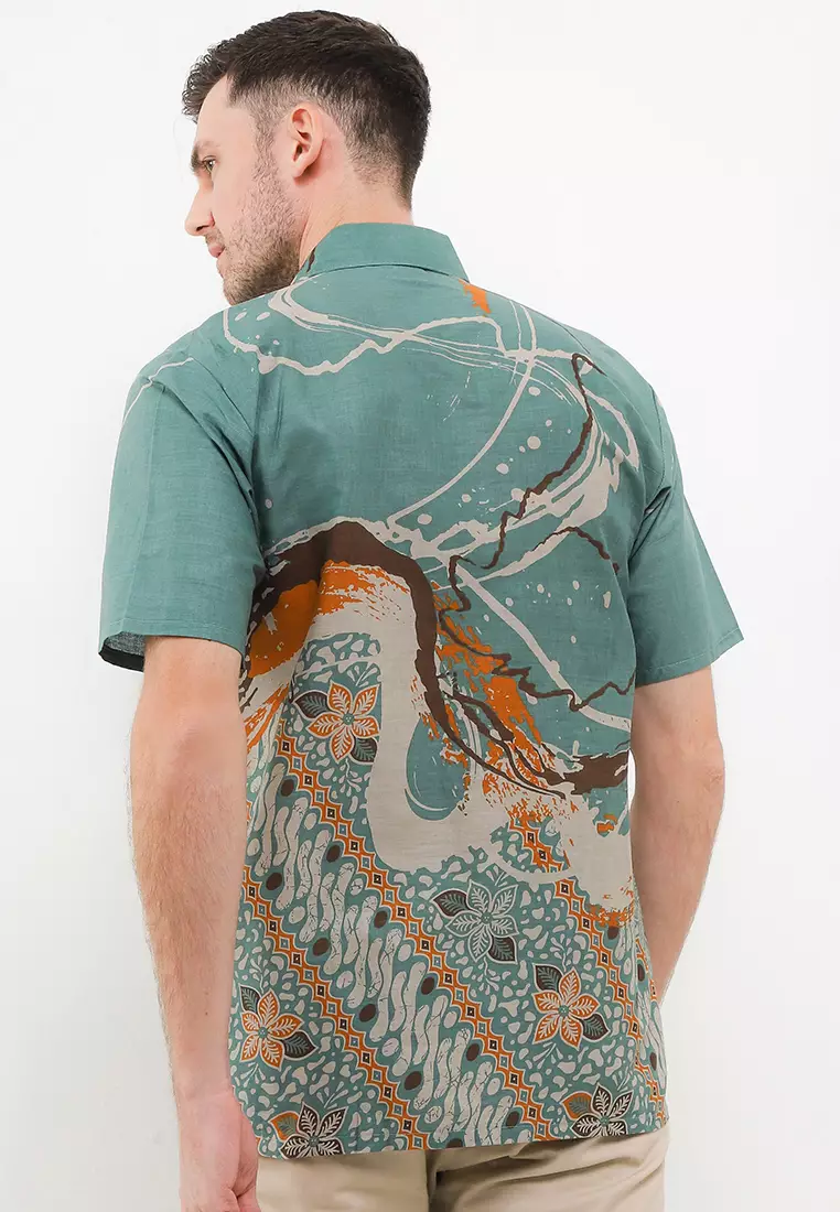 Tyaga Kemeja Batik Premium Pria Casual Modern Lengan Pendek