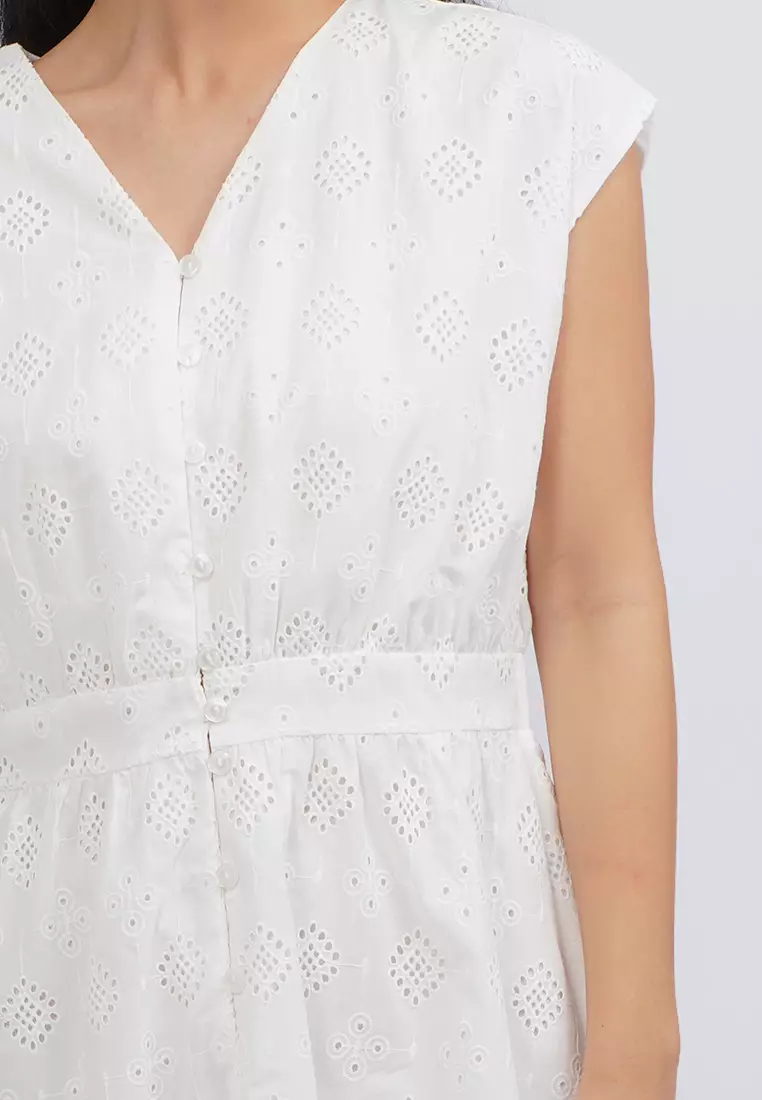 V-Neck Sleeveless Mini Dress COCONUT MILK