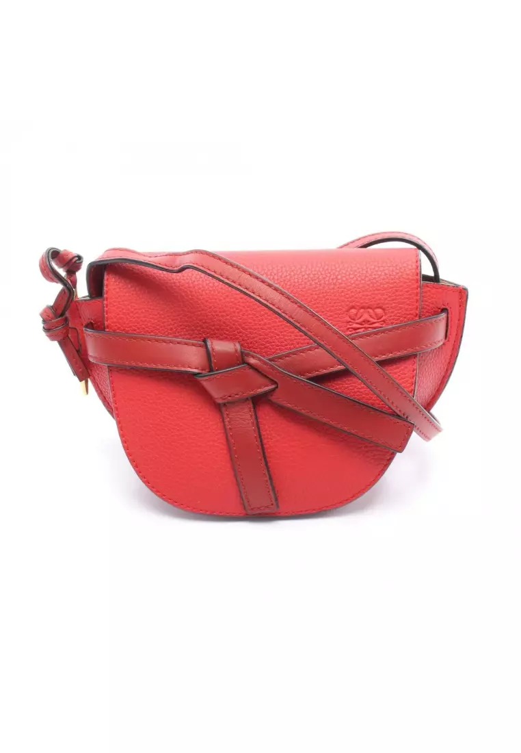 Buy LOEWE Pre-Loved LOEWE gate bag mini Shoulder bag leather Red