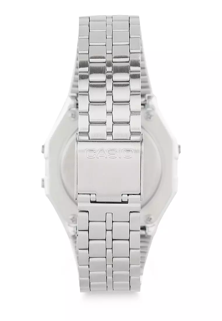 Casio Jam Tangan - Silver Black - Stainless Steel - A159W-N1DF