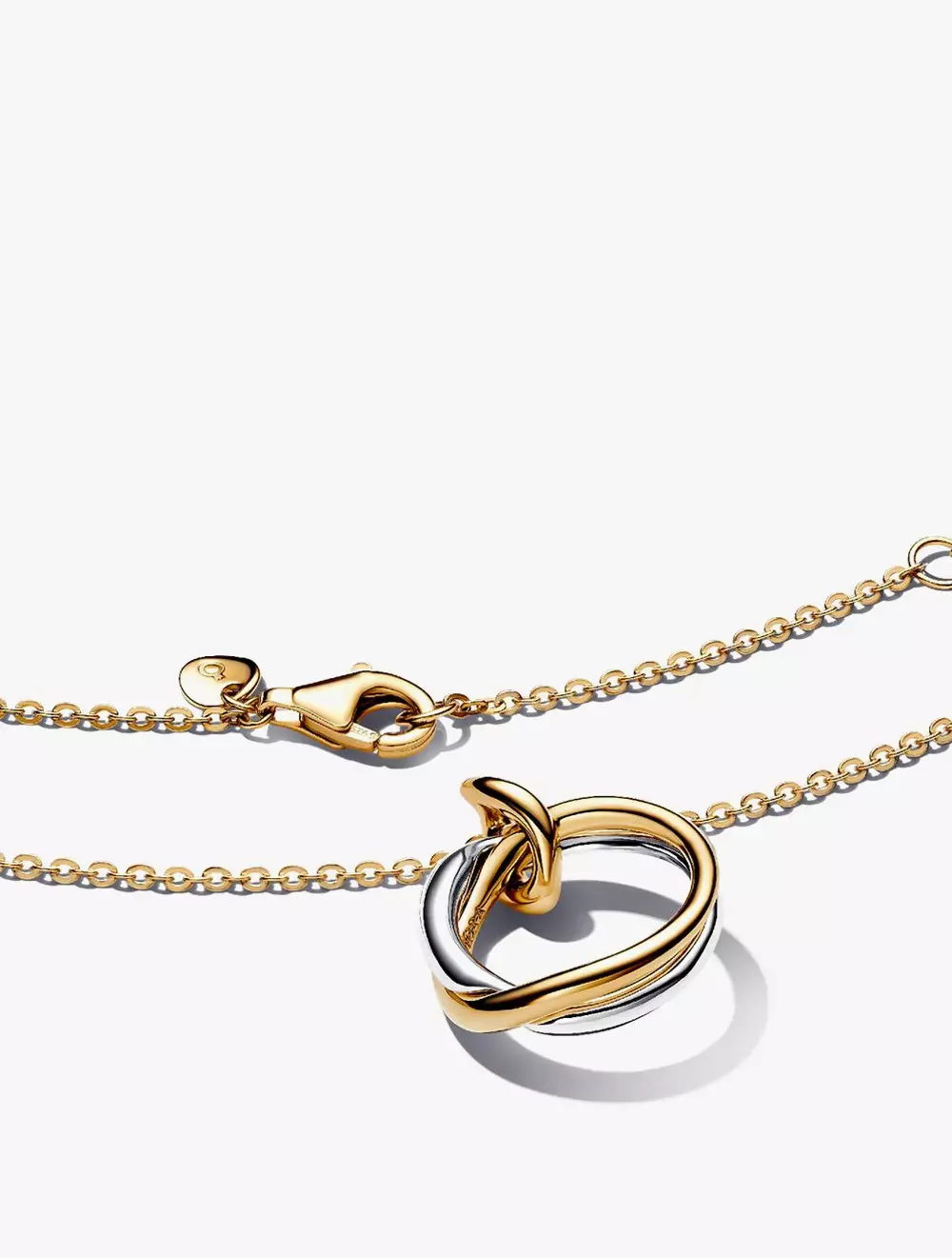 Organically shaped sterling silver and 14k gold-plated pendant necklace