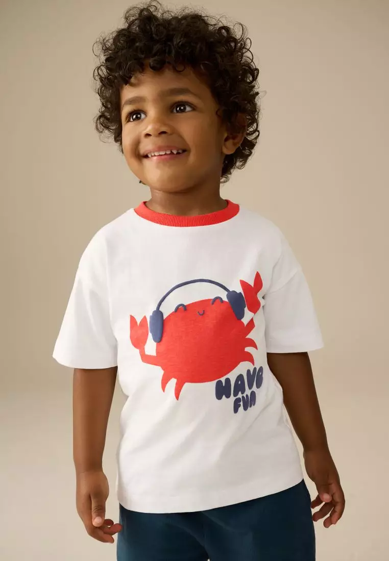 Short Sleeve Graphic 100% Cotton T-Shirt