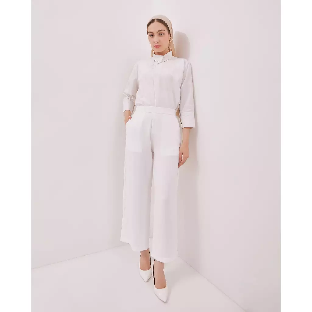 Urban Exchange Gracia Pants White - Celana Panjang Kulot Putih Kasual