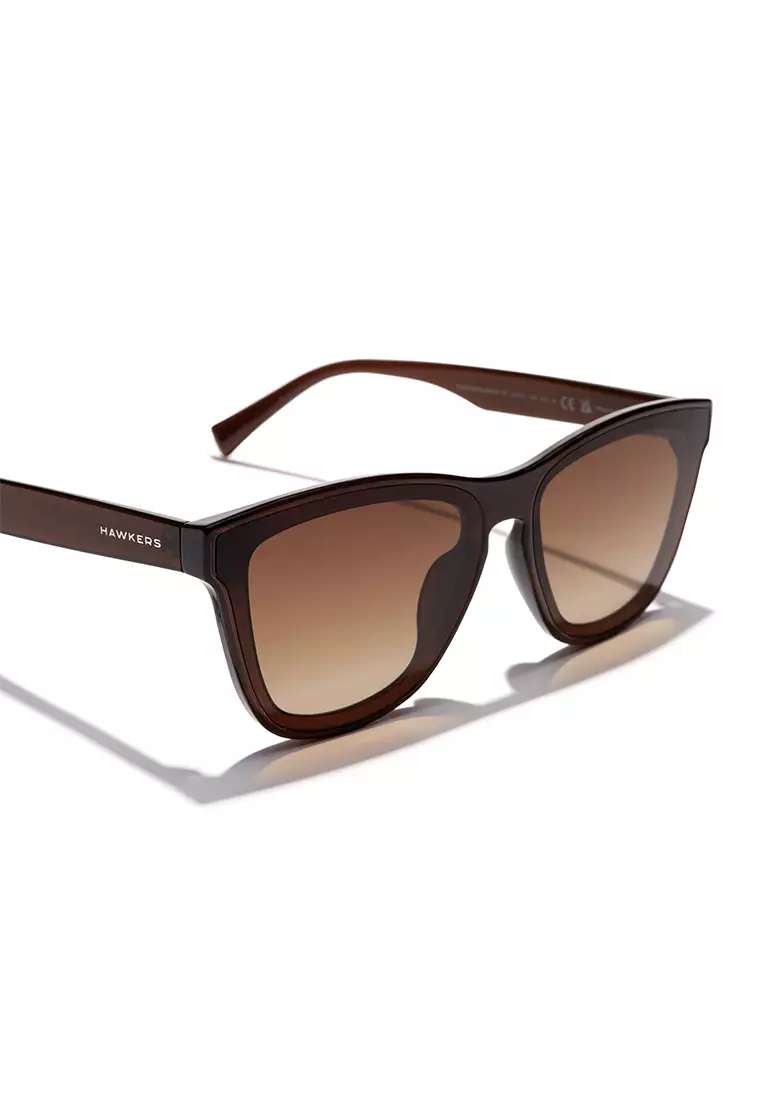 HAWKERS Brown Peanut Butter Downtown Max Sunglasses For Men And Women, Unisex. Official Product Designed In Spain