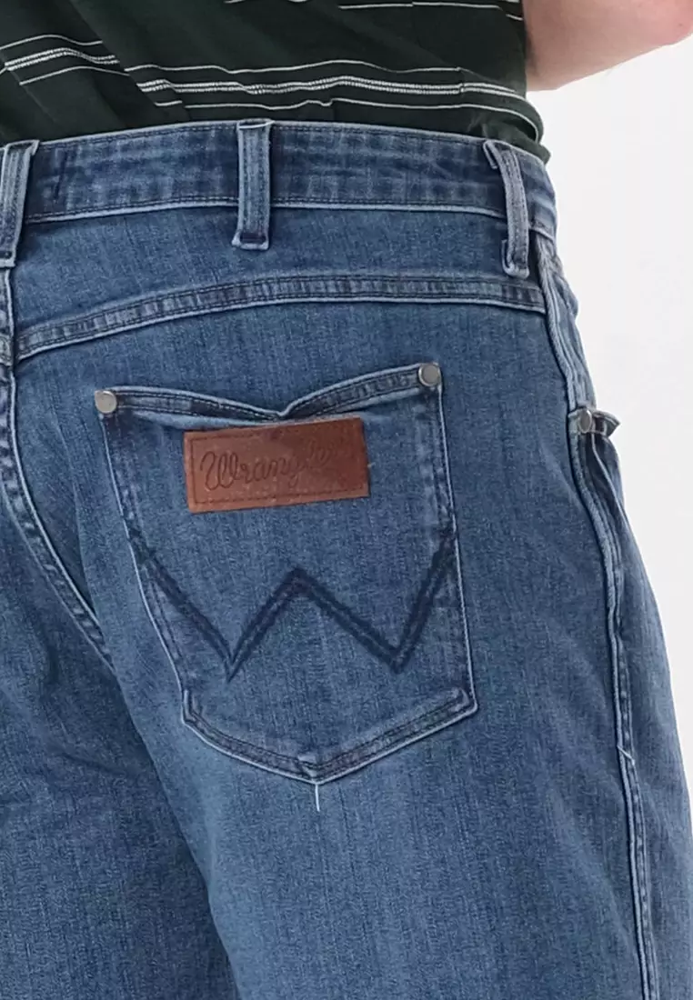 Frontier Relaxed Straight Denim Shorts for Men in Guardian Color