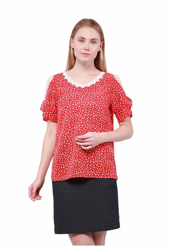 Nicole Exclusives red Nicole Exclusives- Floral Print Blouse 3DD18AAED7FDCAGS_1