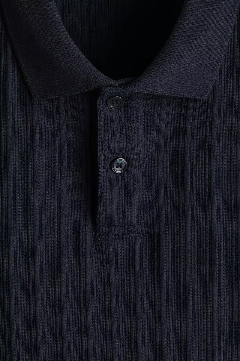 Slim Fit Textured jersey polo shirt