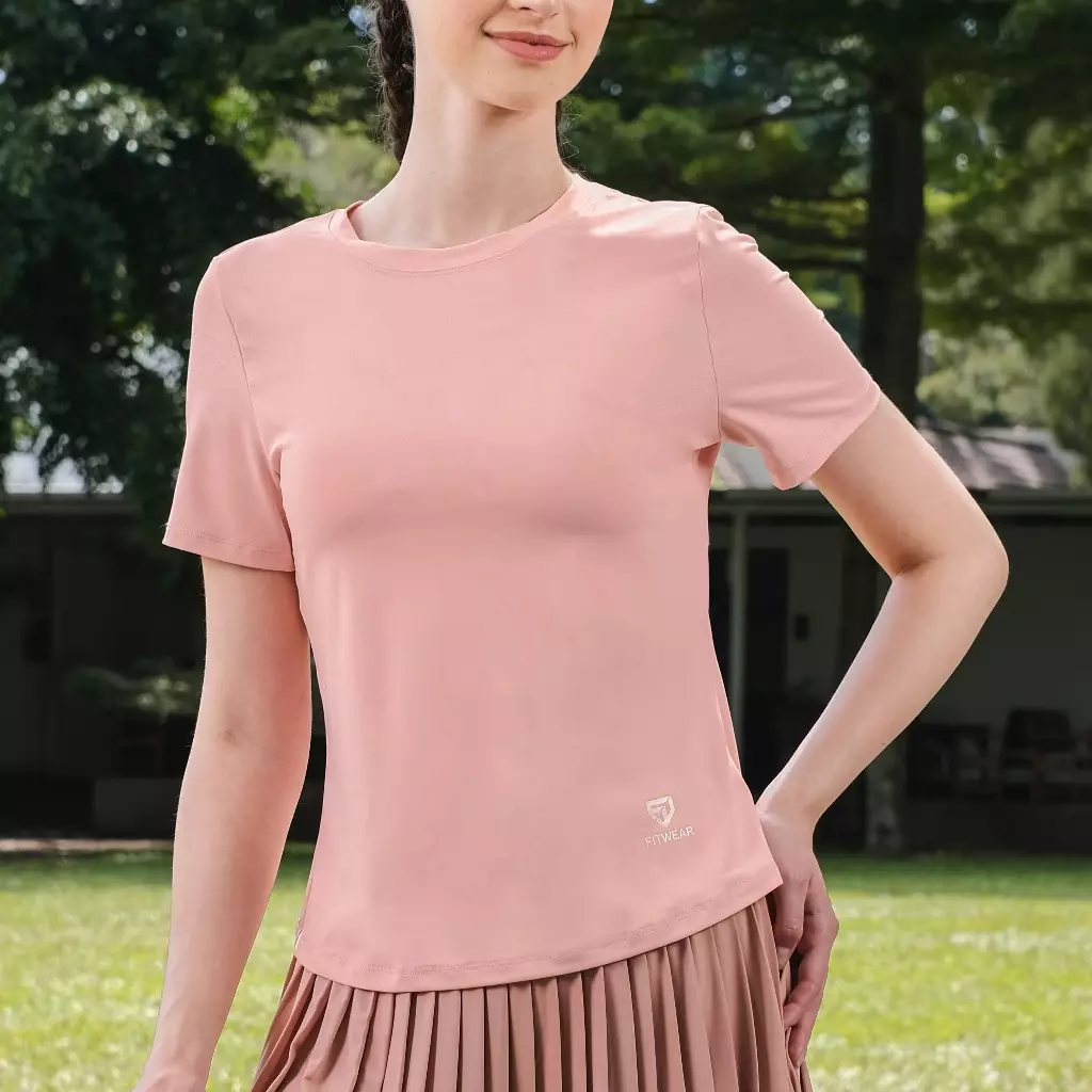 Fitwear Kaos Regular Fit Olahraga Wanita SYDNEY CROSSBACK CUTOUT - PEACHY