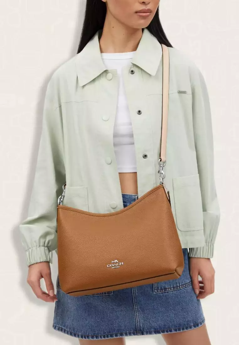 Coach Laurel Shoulder Bag In Colorblock Light Saddle Multi