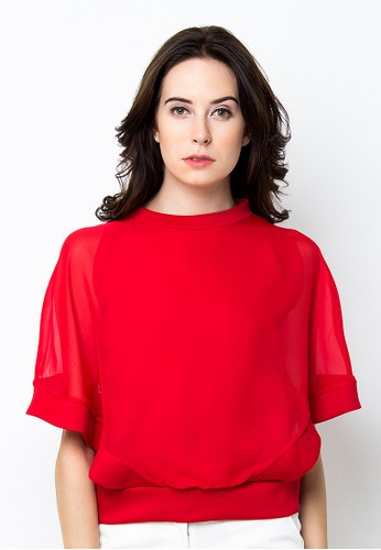 The B Club Red Top Sheer