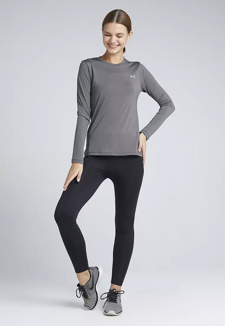 Flexzone Long Sleeves Sport Shirt Women Essential Grey