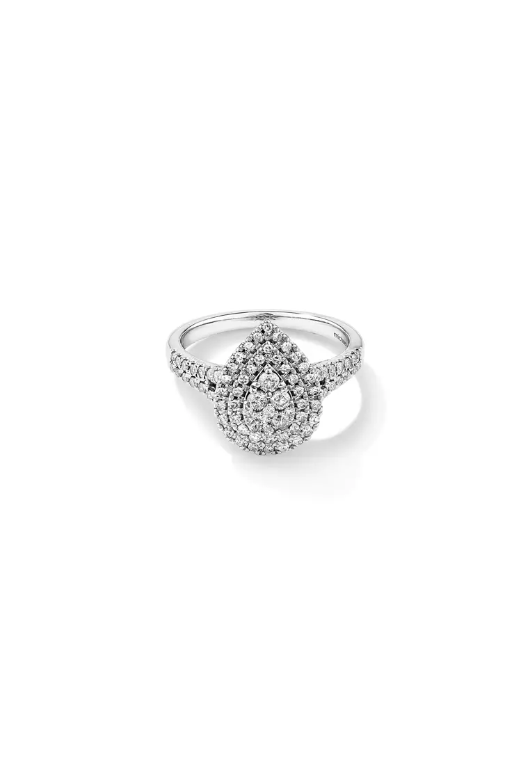 White gold cluster engagement rings online