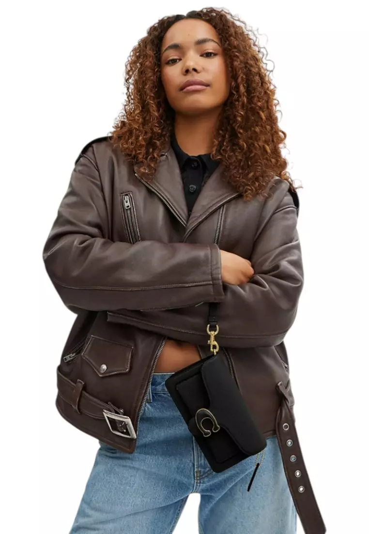 Tabby Crossbody Wristlet - Brass/Black