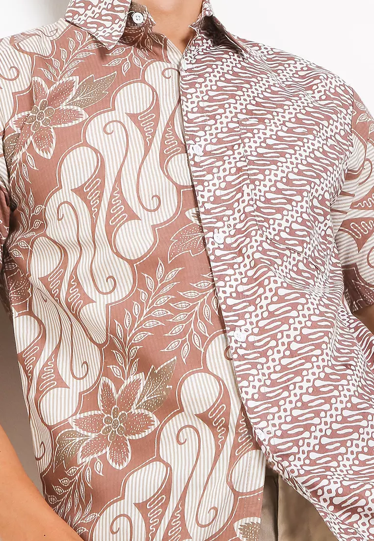 Seno Kemeja Batik Pria Premium Casual Modern Lengan Pendek