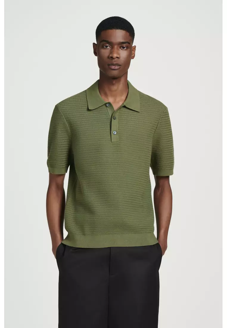 COS TEXTURED KNITTED COTTON POLO SHIRT 2025 Buy COS Online