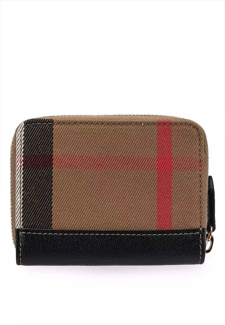 Buy Burberry Check Small Zip-Around Wallet (tr) 2025 Online