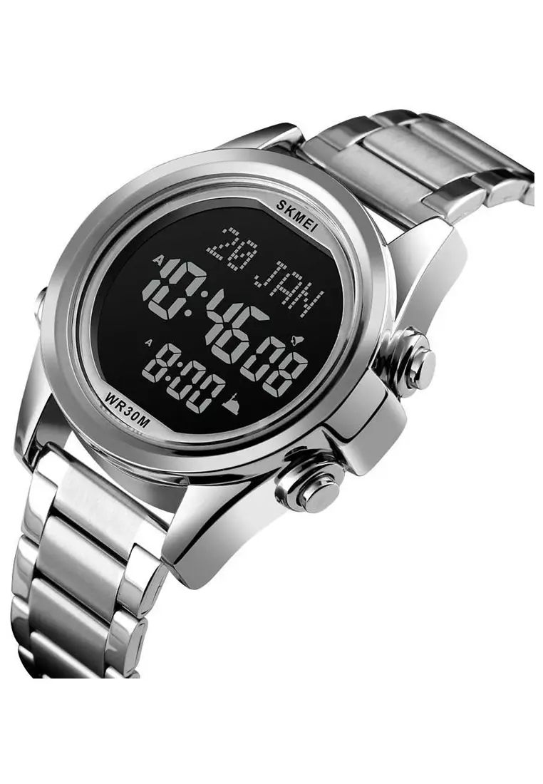 Jam Tangan Digital Casual Pria Penunjuk Arah Kiblat Many Function Strap Tali Material Stainless Steel KB67 ORIGINIAL