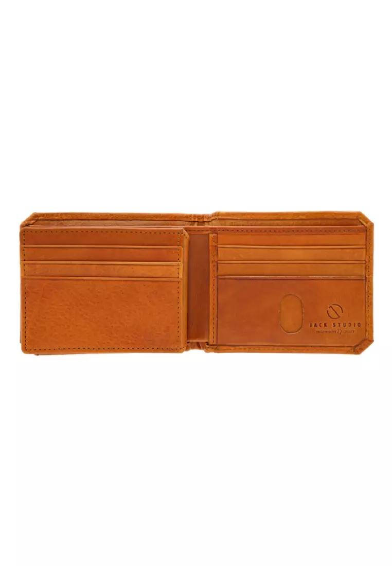 Jack Studio Vegetable Tanned Leather RFID Multi Cards ID Bifold Wallet JWC 30857