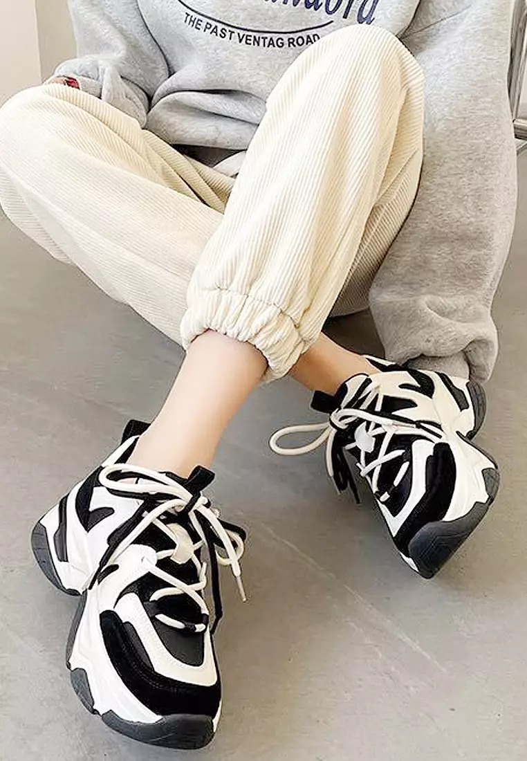 Twenty Eight Shoes VANSA Cow Leather Color Block Platform Height ...