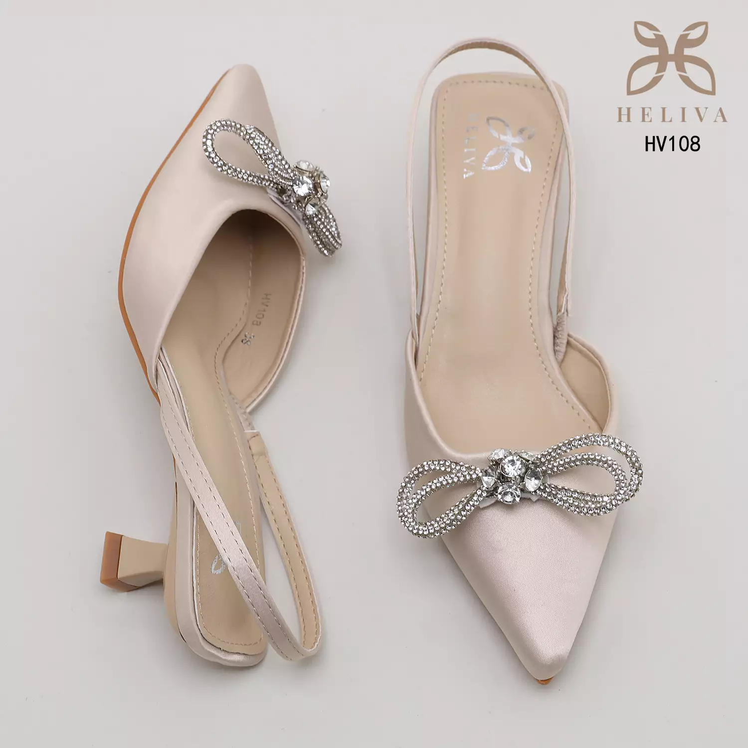 Heliva Kezia Heels Women Sling Back Butterfly Jewel Accesories