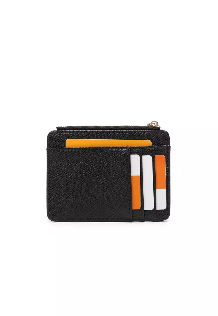 Women's Card Holder With Coin Compartment - Black