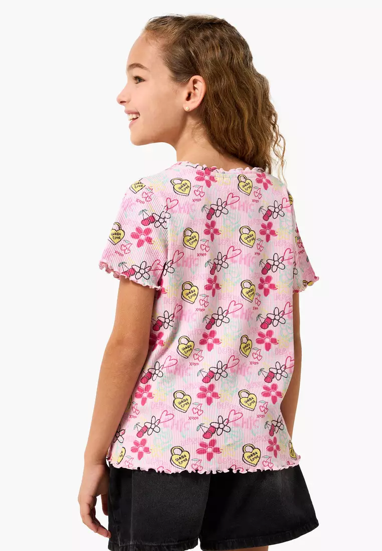 Babyshop Juniors Crew Neck Short Sleeves T-Shirt With Floral Print