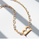 Glamorousky silver Simple Personality Plated Gold 316L Stainless Steel Alphabet B Chain Necklace 535D6AC8FE02A9GS_3