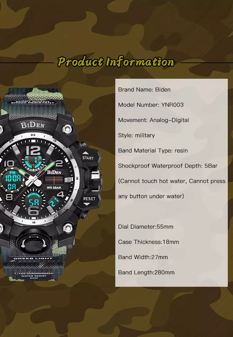 Jam Tangan Pria Militer Olahraga Digital&Analog Tali Silikon Anti Air Jam Tangan Cowok