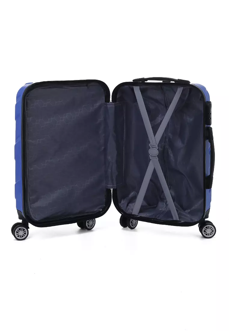 Carlton Koper Hardcase Unisex Size 20Inch Suitcase Combination Lock Large Compartment Material ABS+PVC Coated ORIGINAL - Blue