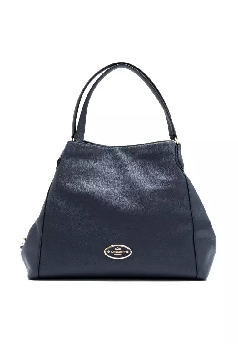 Buy Coach Coach Refined Pebbled Leather Edie Shoulder Bag (Navy) Online