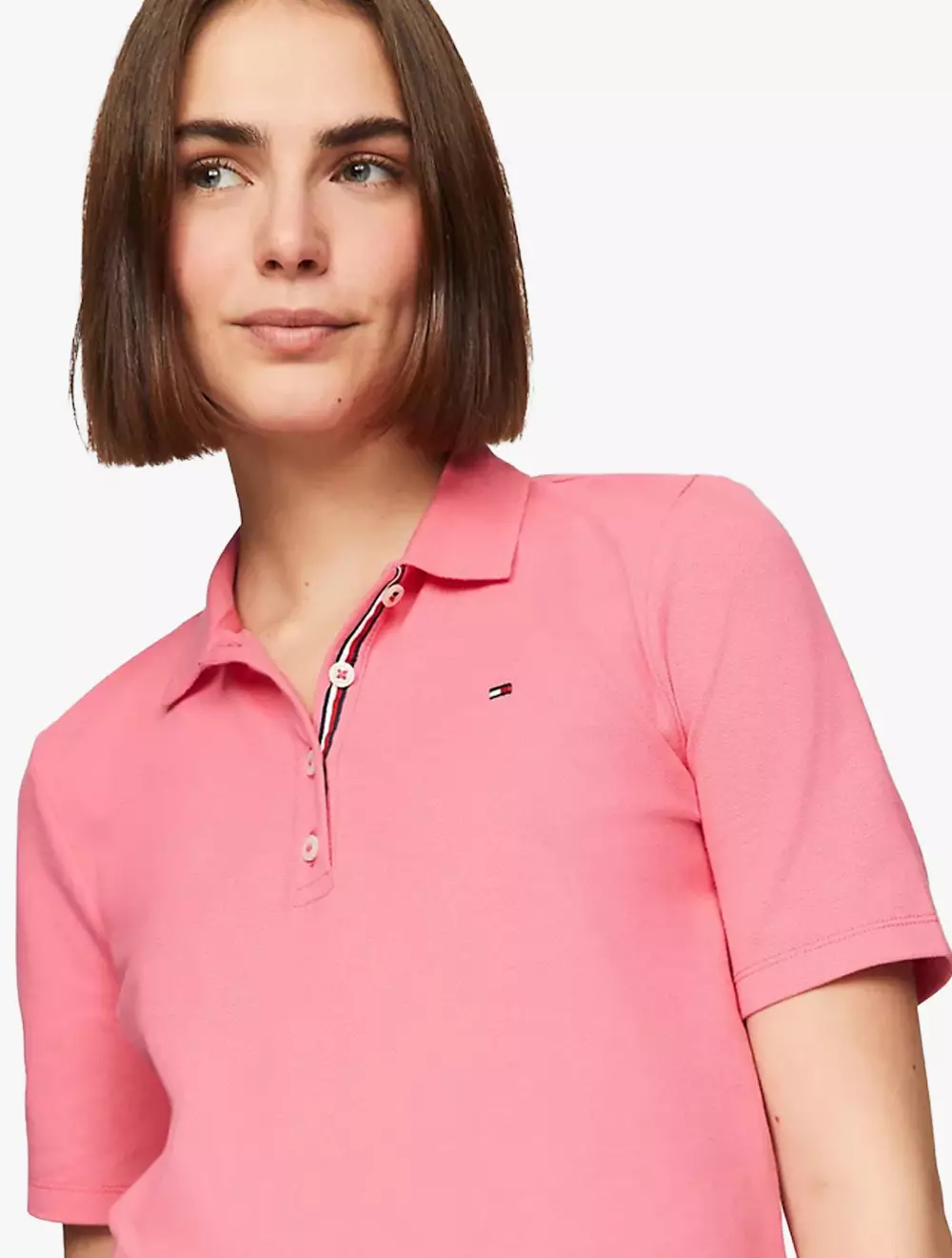 TOMMY HILFIGER - SOLID STRETCH COTTON POLO - PINK - PINK