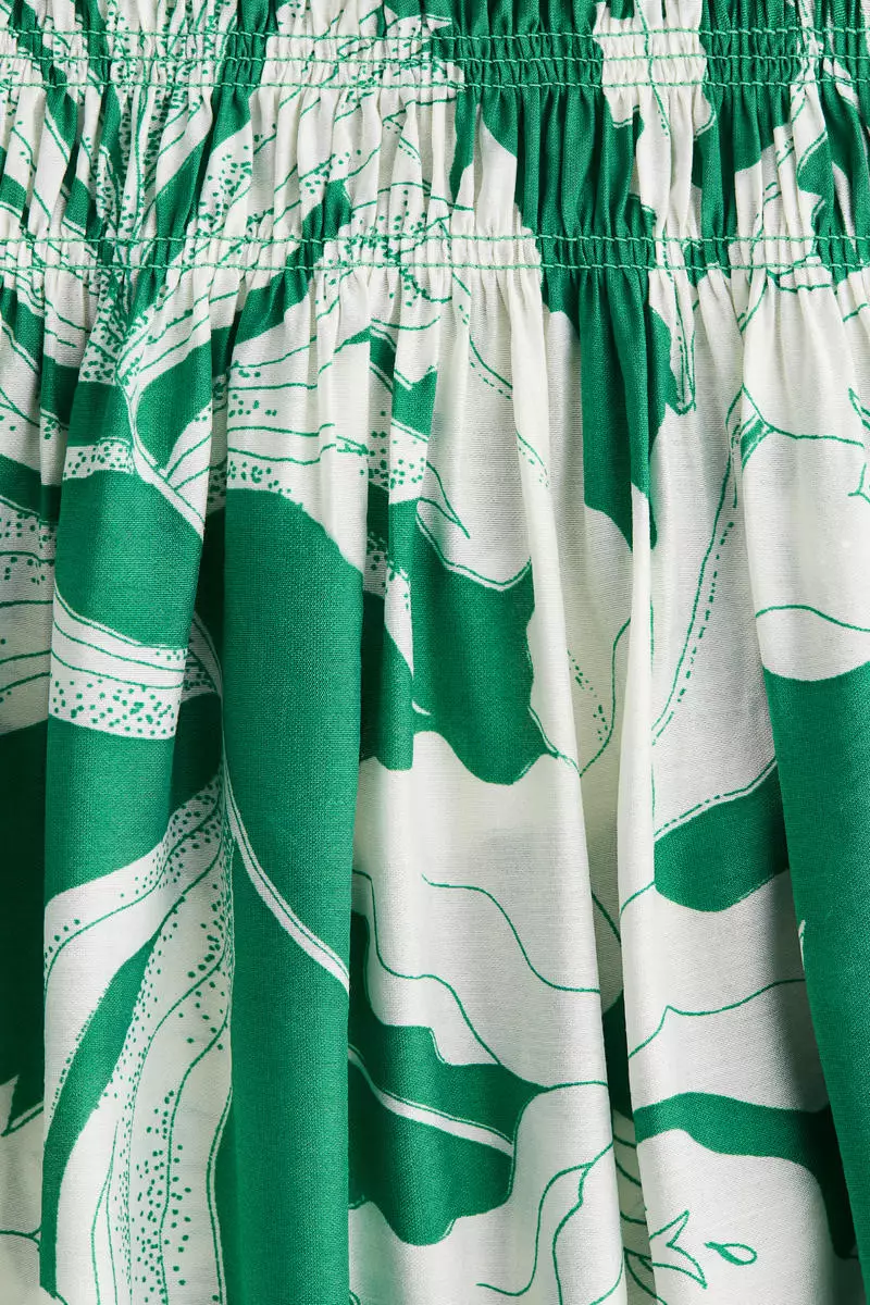 Smocked-bodice strappy dress