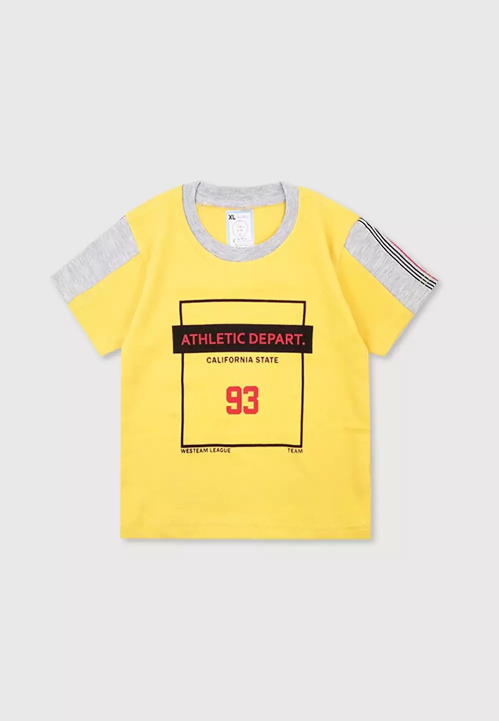 Setelan Bayi Laki Laki Baju Lengan Pendek Anak Usia 12 Bulan Hingga 18 Bulan Set Celana Jogger Motif California State 3051 Kuning