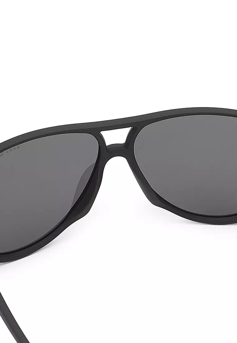 Unisex Casual Polarized Aviator Sunglasses - Matte Black