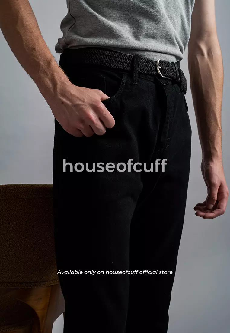 Houseofcuff Celana Jeans Reguler Fit Hitam Pria Panjang Denim Hitam