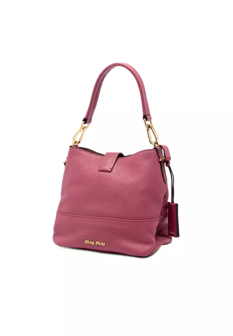 Pre-Loved Miu Miu Goatskin Madras Convertible Hobo