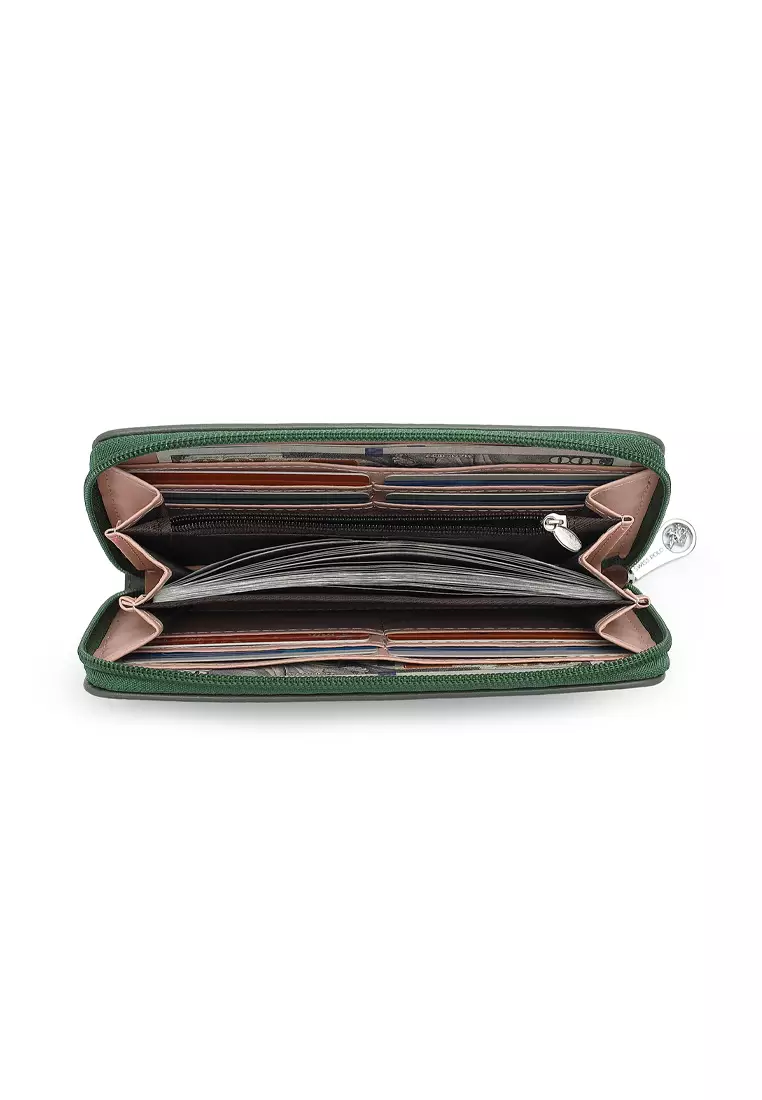 Women's Long Zipper Wallet - Green