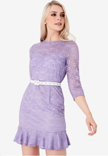 Buy Paper Dolls Purple Lace Mini Dress Online Zalora Malaysia