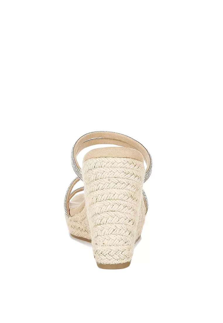 Sepatu Espadrilles Berhias Berlian Imitasi Perona Pipi