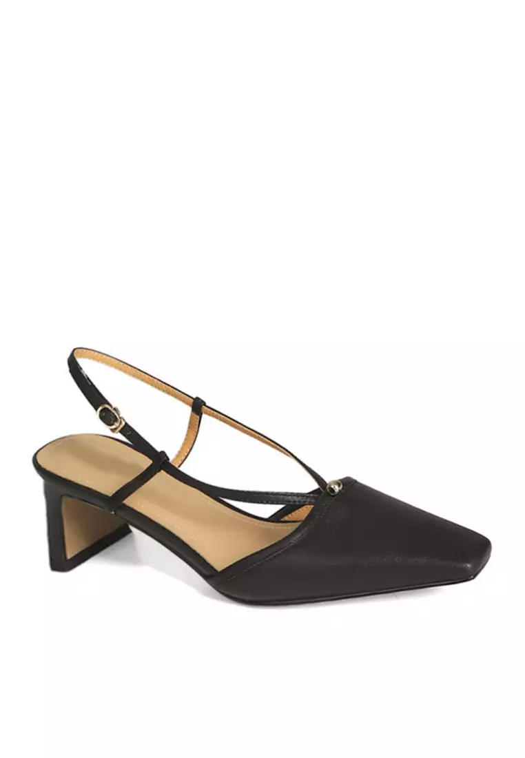 Discount on Twenty Eight Shoes  shoes - SKU: VANSA Fashion Cow Leather Back Slingback Mid Heels VSW-H-3356