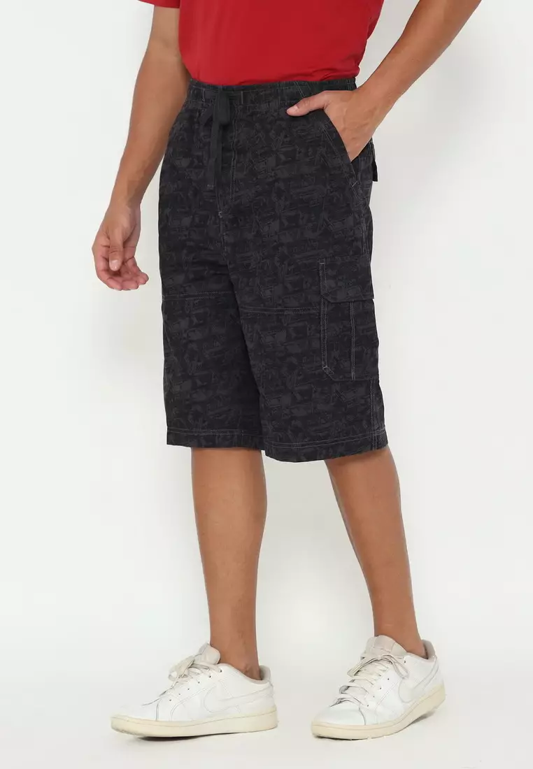 NX Celana Pendek Karet Cargo Printing Pria